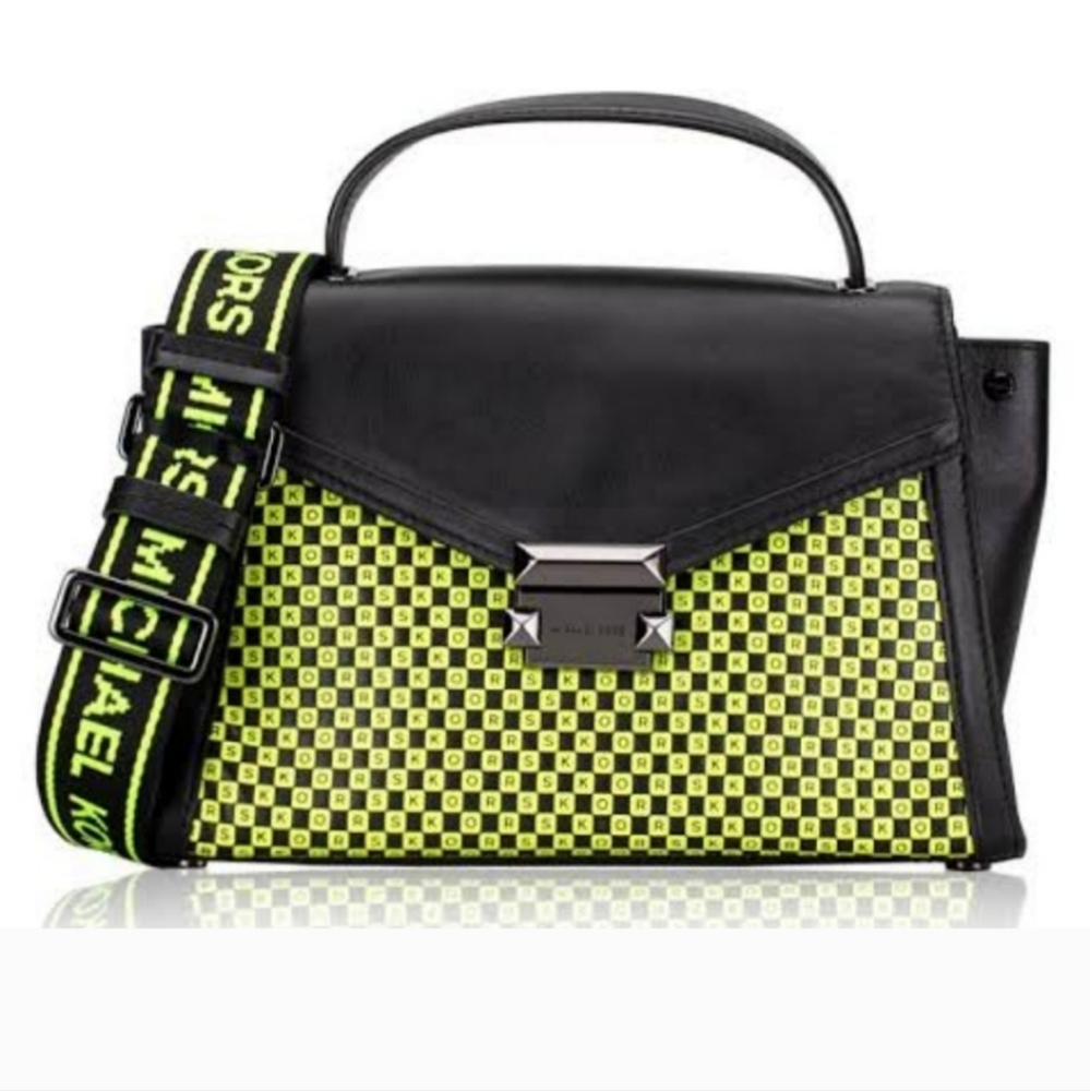 MICHAEL KORS☆ Whitney MD Checkerboard satchel.